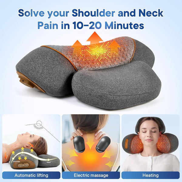Heated Neck Massage Pillow with Airbag Traction & Vibration – 3-in-1 Electric Neck Stretcher, USB – DreamTone — alternate view