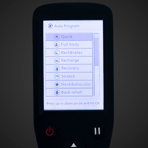 12 Auto Programs + 3 MyMassage Memorized Programs