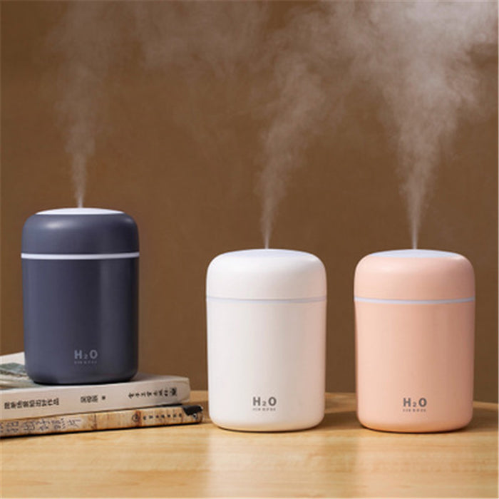 Mini Desk & Car Humidifier 300ml – 2 Spray Modes, 4/6Hr Auto Shutoff, Ambient Light, USB – RestFlow