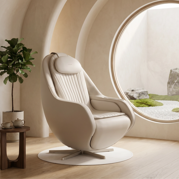 Ceragem M6 Zero Gravity Heated Full Body Massage Chair with 15 Massage Modes, Auto Body Scan & Bluetooth – Beige