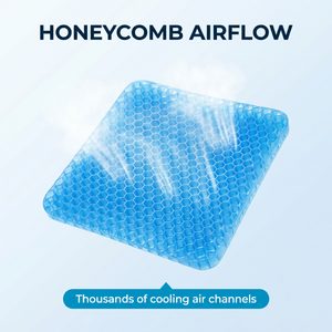 Cooling Gel Seat Cushion with Honeycomb Design – Pressure Relief Office Chair Pad, 33x38cm – Blue –DreamTone