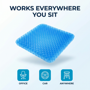 Cooling Gel Seat Cushion with Honeycomb Design – Pressure Relief Office Chair Pad, 33x38cm – Blue –DreamTone