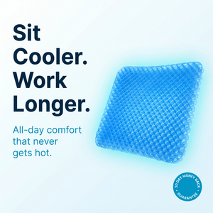 Cooling Gel Seat Cushion with Honeycomb Design – Pressure Relief Office Chair Pad, 33x38cm – Blue –DreamTone