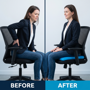 Cooling Gel Seat Cushion with Honeycomb Design – Pressure Relief Office Chair Pad, 33x38cm – Blue –DreamTone