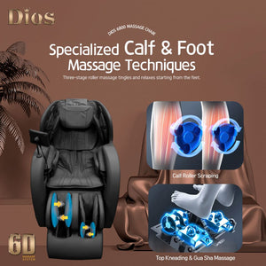 Dios 6800 6D+ Dual Air-Tech Massage Chair - Black