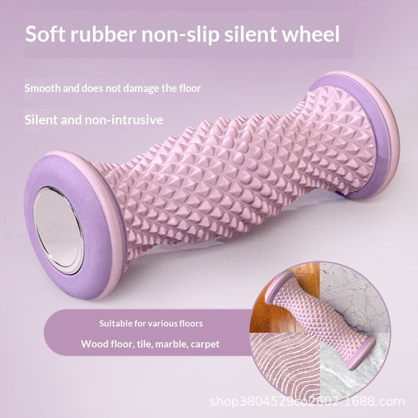Foot Massage Roller for Plantar Fasciitis & Arch Relief – Textured Acupoint Spikes, Non-Slip Wheels – MuscleMint — alternate view