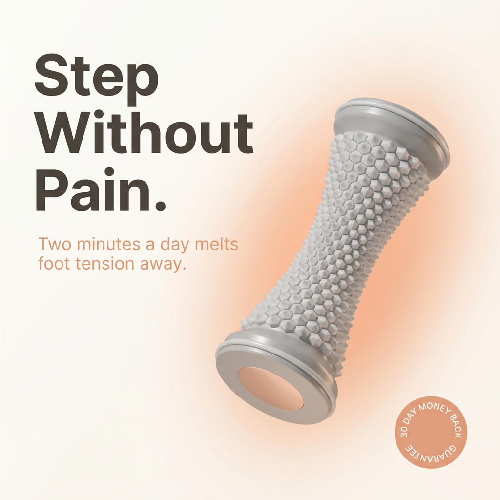 Foot Roller Massager for Plantar Fasciitis & Arch Support – Textured ABS TPR Deep Tissue – MuscleMint