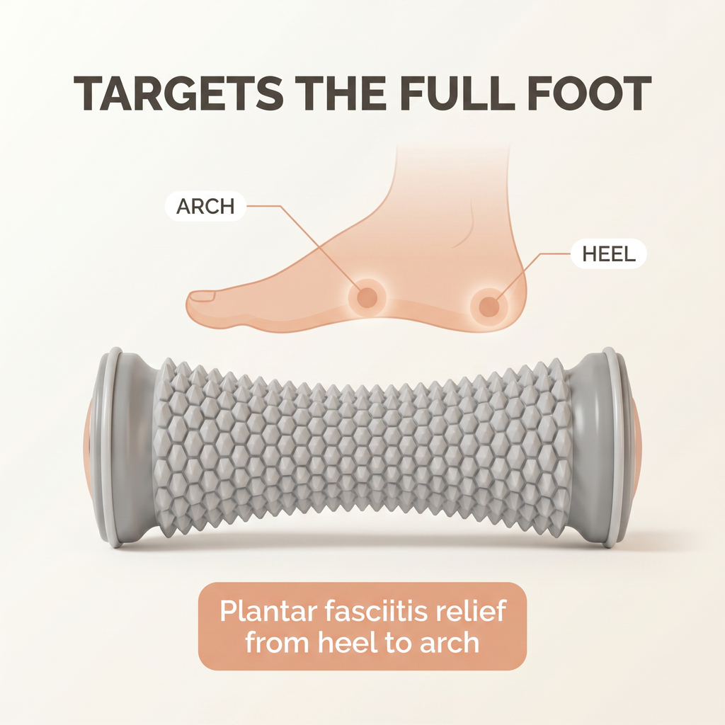 Foot Roller Massager for Plantar Fasciitis & Arch Support – Textured ABS TPR Deep Tissue – MuscleMint