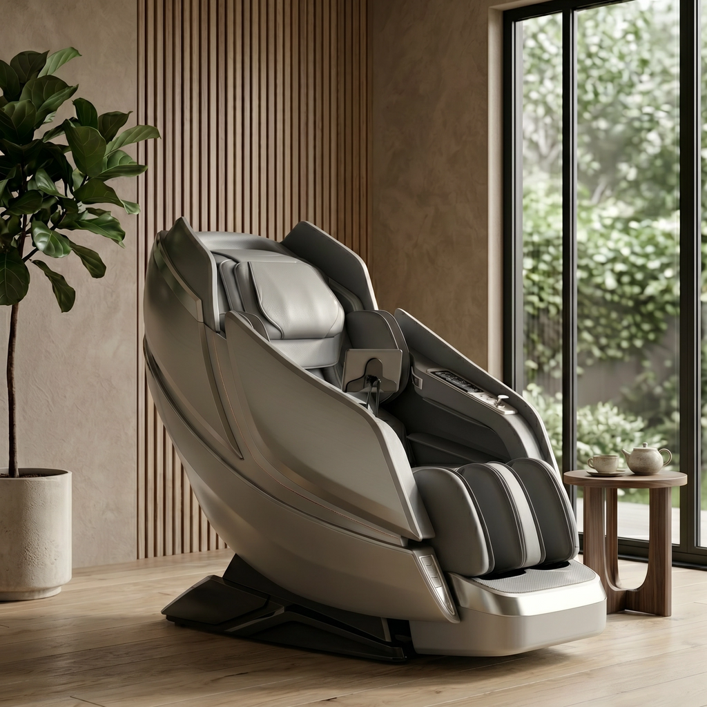 Kahuna Dios 1288 SL Track Zero Gravity 8D Dual Roller Full Body Massage Chair with, Heat Therapy & Voice Control – Grey