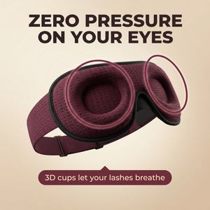 3D Wraparound Sleep Eye Mask with Hollow Eye Cups & Wide Breathable Band – 68cm Strap – DreamTone