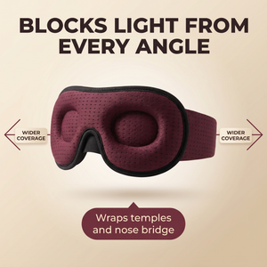 3D Wraparound Sleep Eye Mask with Hollow Eye Cups & Wide Breathable Band – 68cm Strap – DreamTone