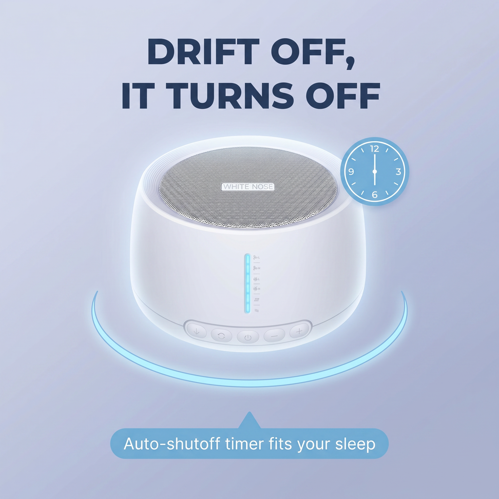 White Noise Machine for Sleep & Relaxation – Multiple Sound Options, Volume Control & Timer – USB Powered – DreamTone