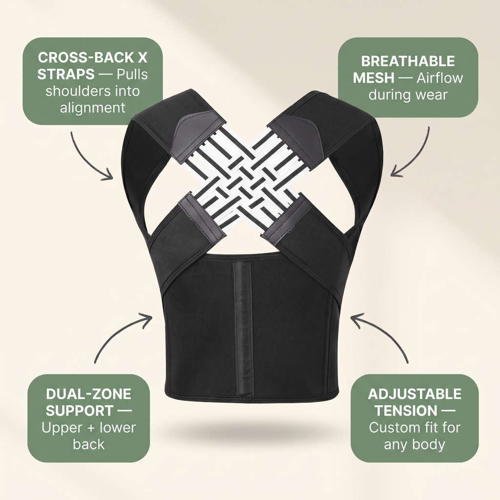 Posture Corrector Brace for Men & Women – Breathable Nylon – Pure Comfort Chairs