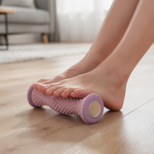 Foot Massage Roller for Plantar Fasciitis & Arch Relief – Textured Acupoint Spikes, Non-Slip Wheels – MuscleMint