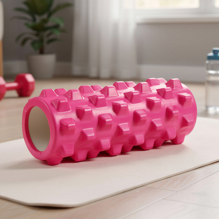 Textured Foam Roller for Muscle Recovery & Deep Tissue Massage – Compact Hollow Core  – MuscleMint