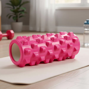 Textured Foam Roller for Muscle Recovery & Deep Tissue Massage – Compact Hollow Core  – MuscleMint