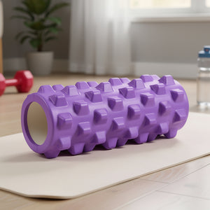 Textured Foam Roller for Muscle Recovery & Deep Tissue Massage – Compact Hollow Core  – MuscleMint