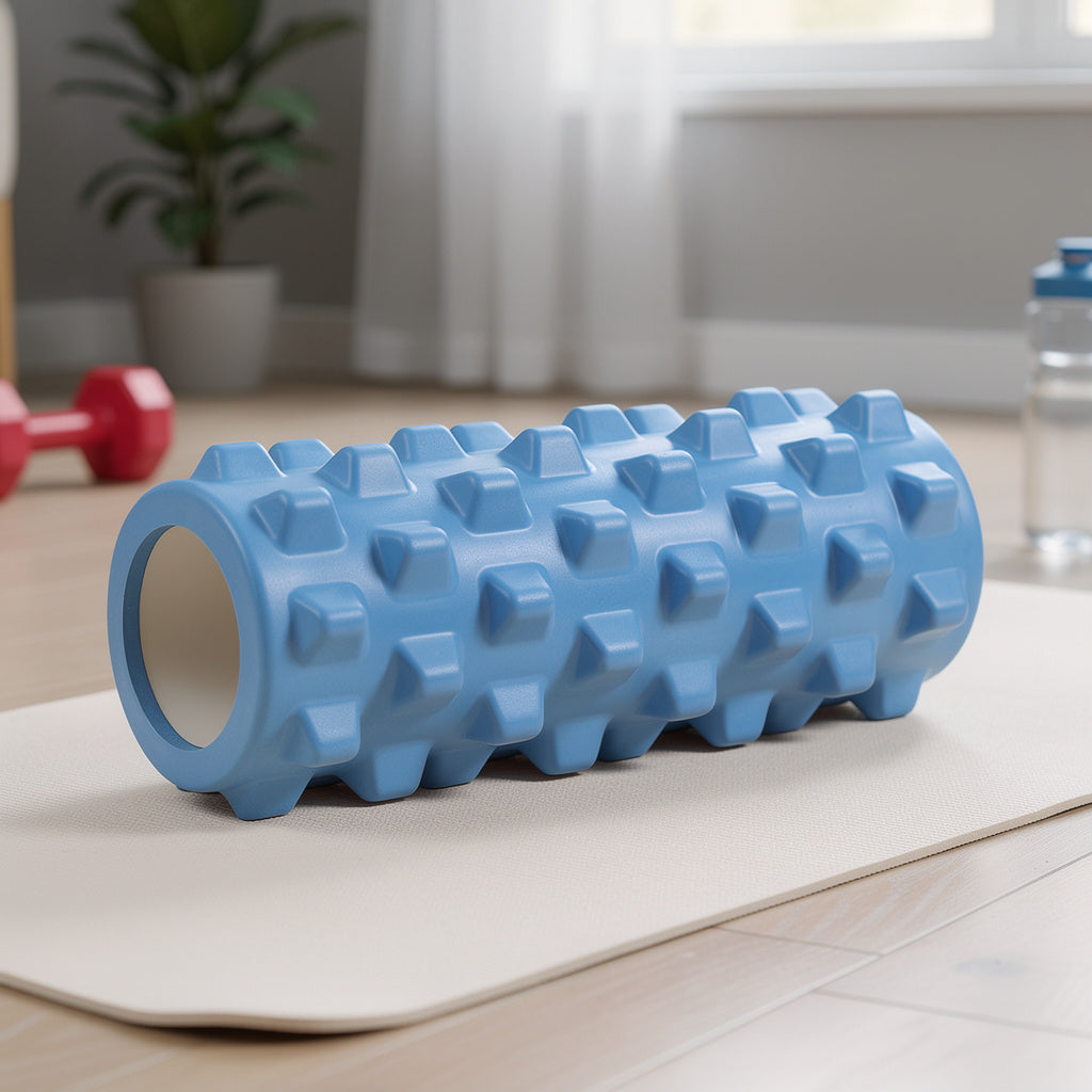 Textured Foam Roller for Muscle Recovery & Deep Tissue Massage – Compact Hollow Core  – MuscleMint