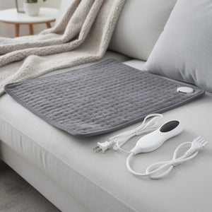 Electric Heating Pad for Back & Shoulder Relief – 10 Heat Settings, 3 Timer Options, Soft Quilted Fabric – HeatWave