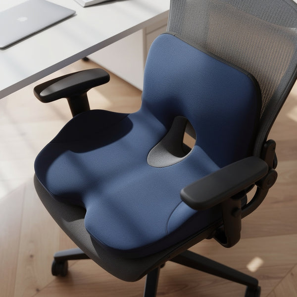 Memory Foam Chair Cushion with Lumbar Back Support – Non-Slip Office Seat Pad, 47x27cm – DreamTone