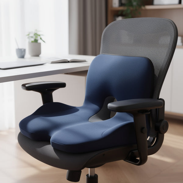 Memory Foam Chair Cushion with Lumbar Back Support – Non-Slip Office Seat Pad, 47x27cm – DreamTone — alternate view