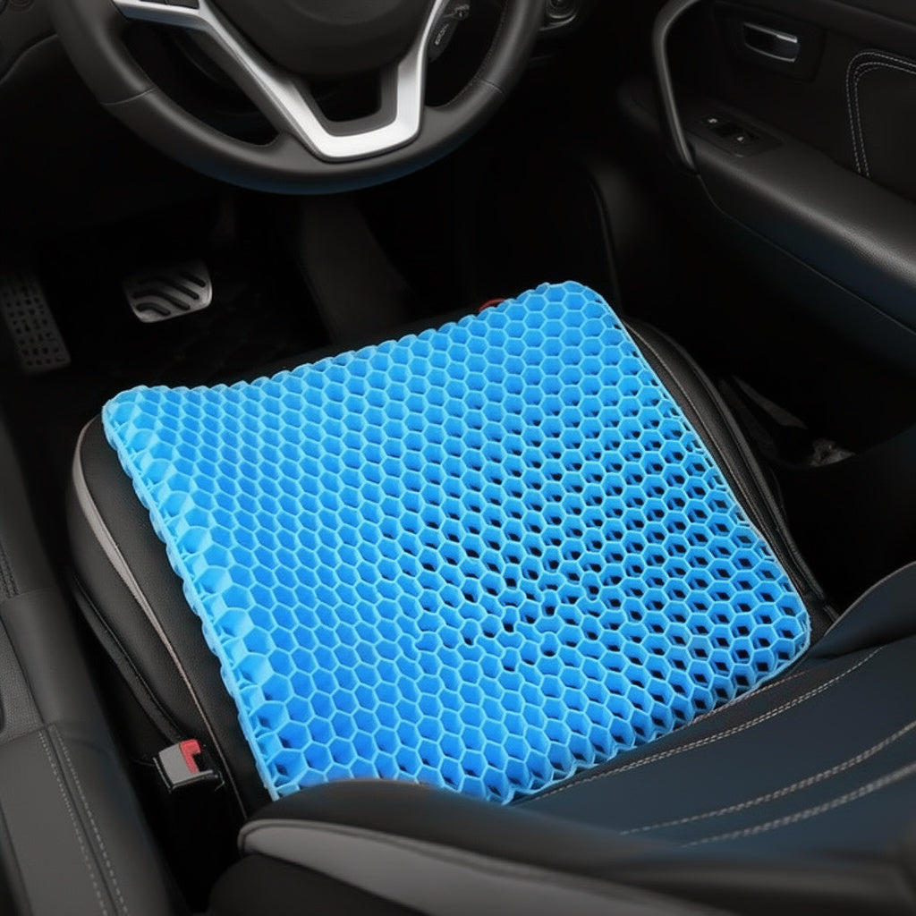 Cooling Gel Seat Cushion with Honeycomb Design – Pressure Relief Office Chair Pad, 33x38cm – Blue –DreamTone