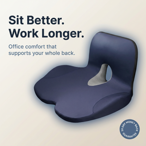 Memory Foam Chair Cushion with Lumbar Back Support – Non-Slip Office Seat Pad, 47x27cm – DreamTone