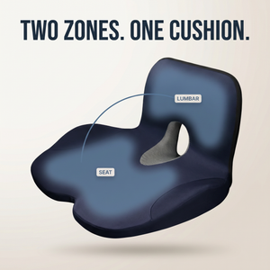 Memory Foam Chair Cushion with Lumbar Back Support – Non-Slip Office Seat Pad, 47x27cm – DreamTone